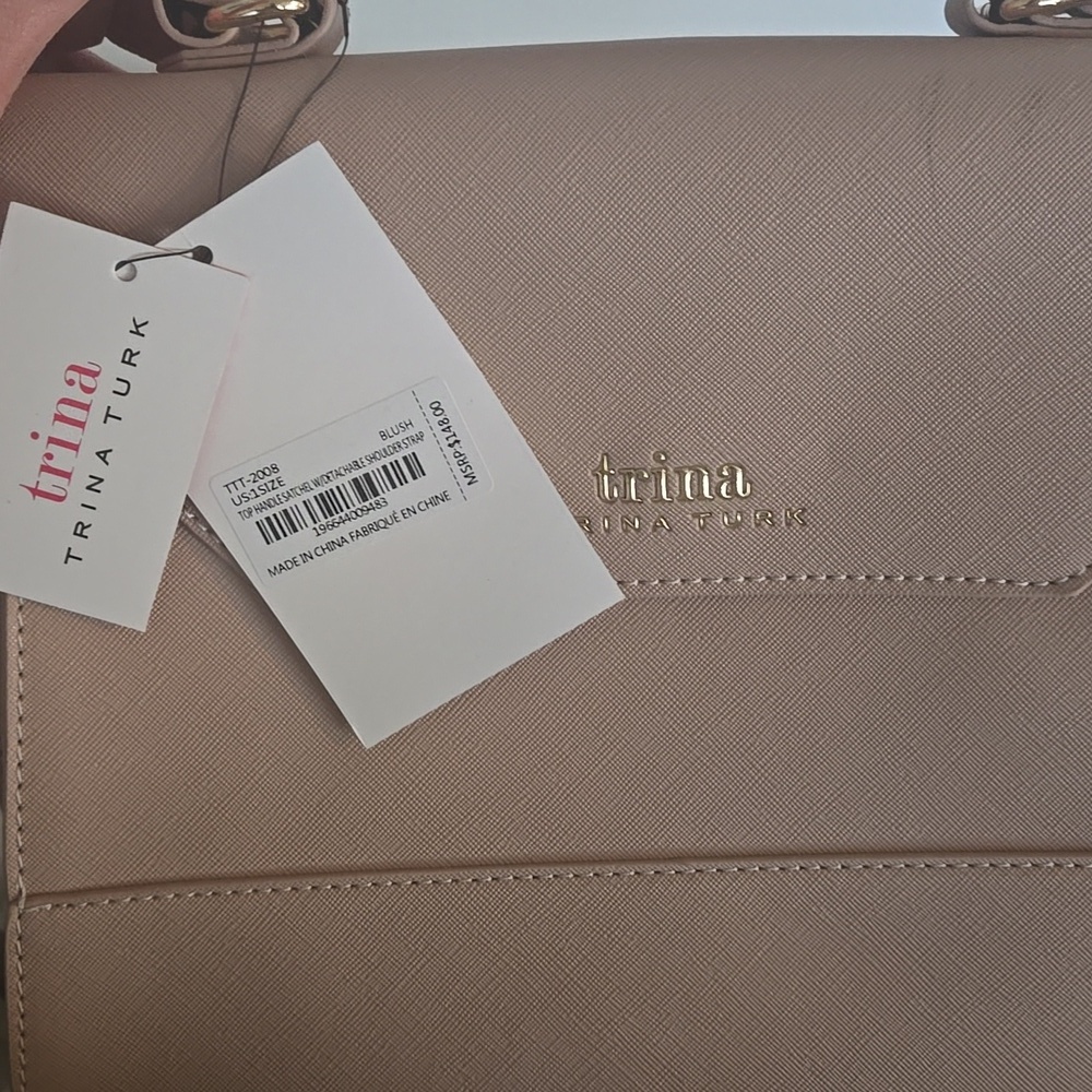 Trina Turk Beige Satchel NWT - Picture 2 of 11